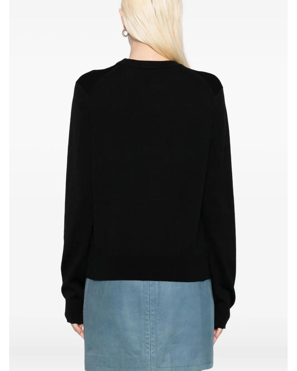Pull À Logo Brodé Maison Kitsuné en coloris Black