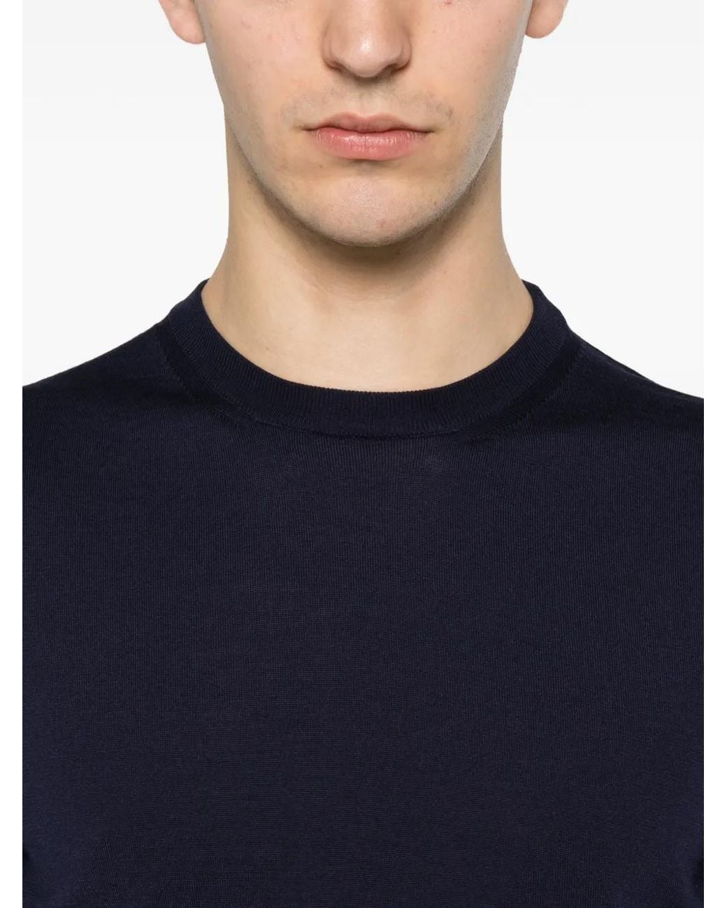 Roberto Collina Blue Short-Sleeve Crew-Neck T-Shirt for men