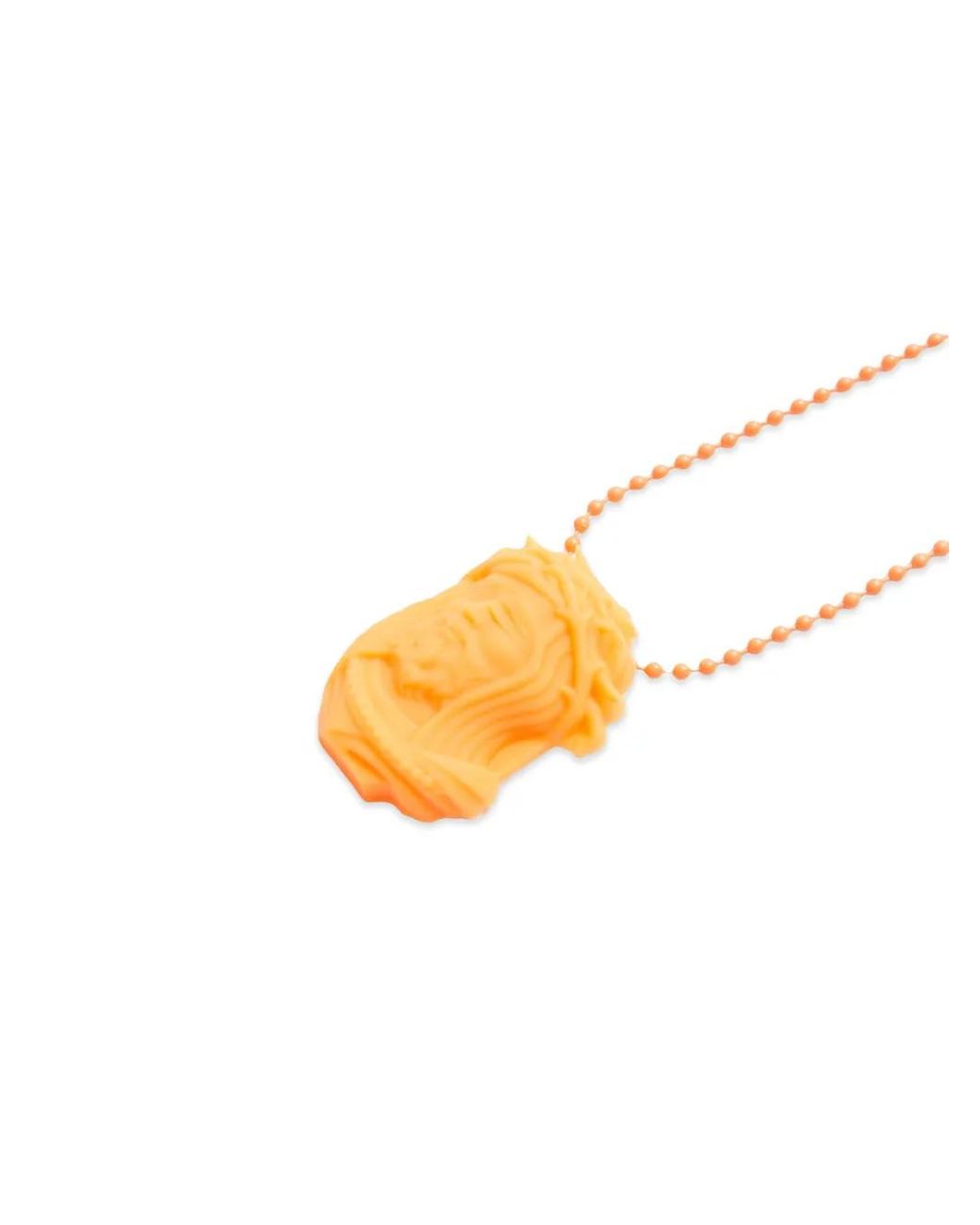 JUN/NAKAYAMA White Sculpted-Pendant Ball-Chain Necklace