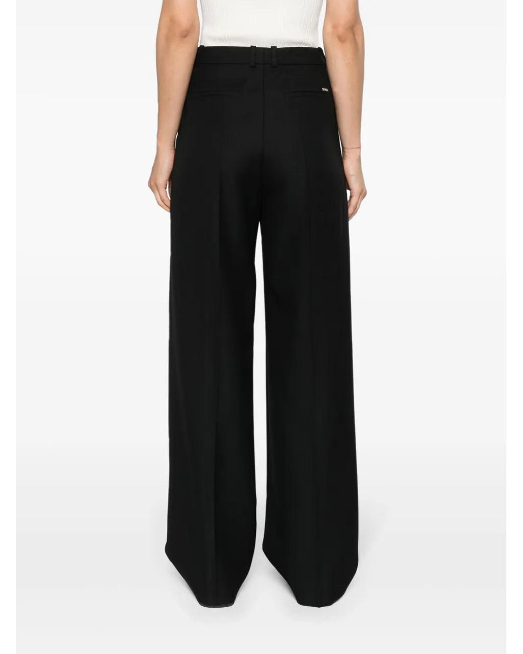 Boss Black Pleat-Detailed Virgin Wool Trousers