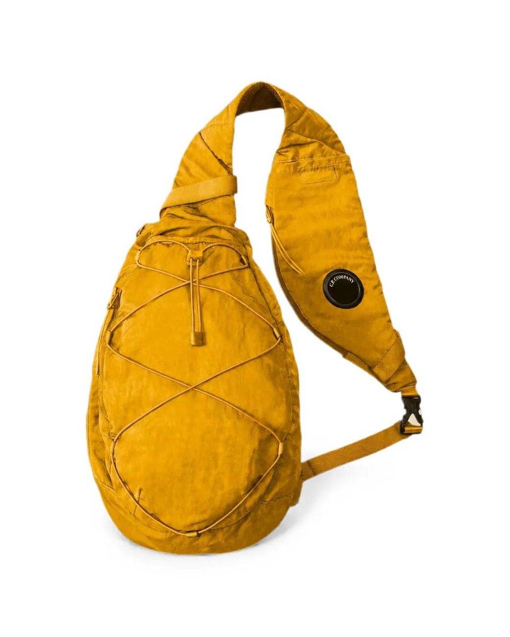 C P Company Yellow Nylon B Lens Crossbody Rucksack for men