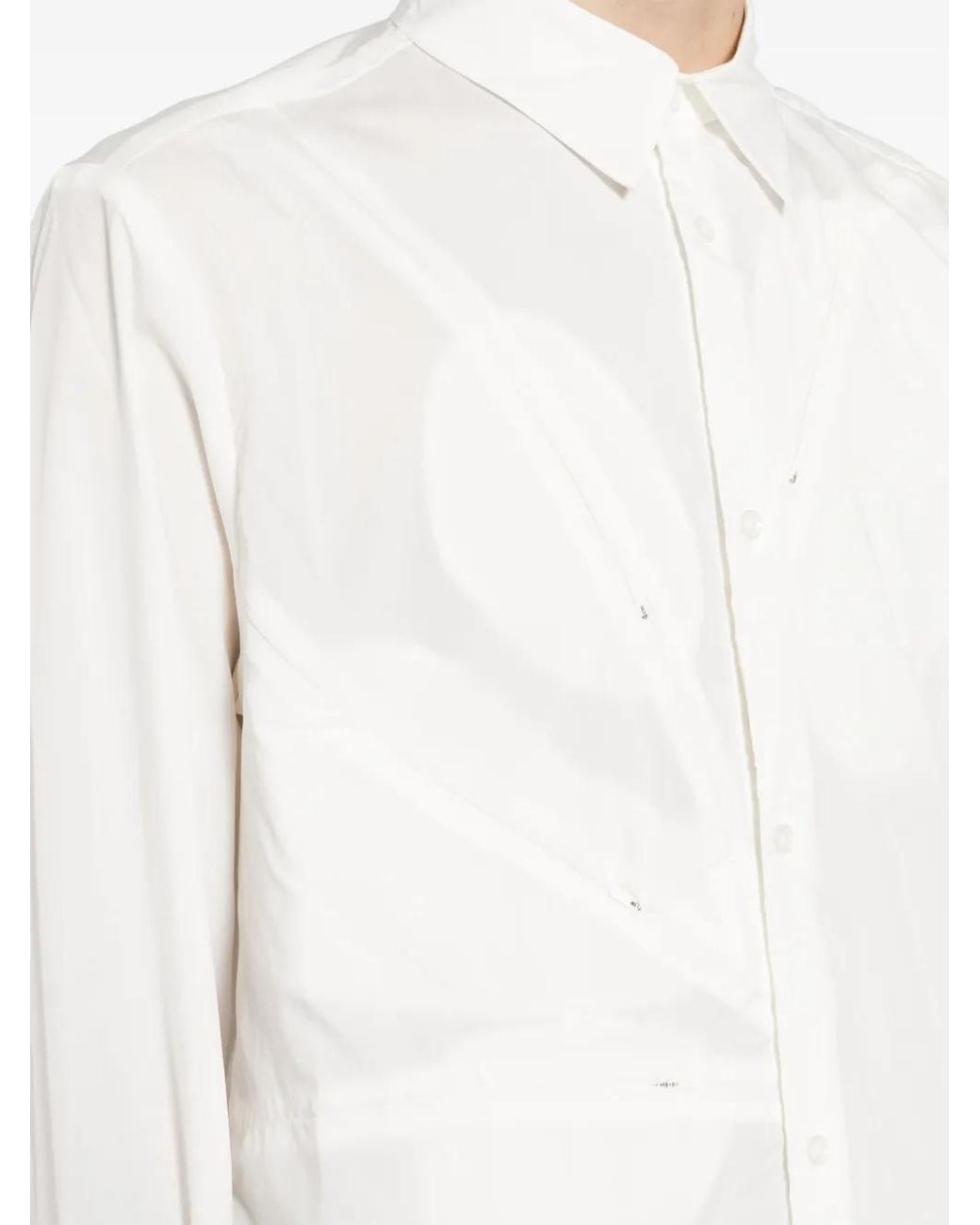 Post Archive Faction PAF White Zip-Detail Long-Sleeve Shirt for men