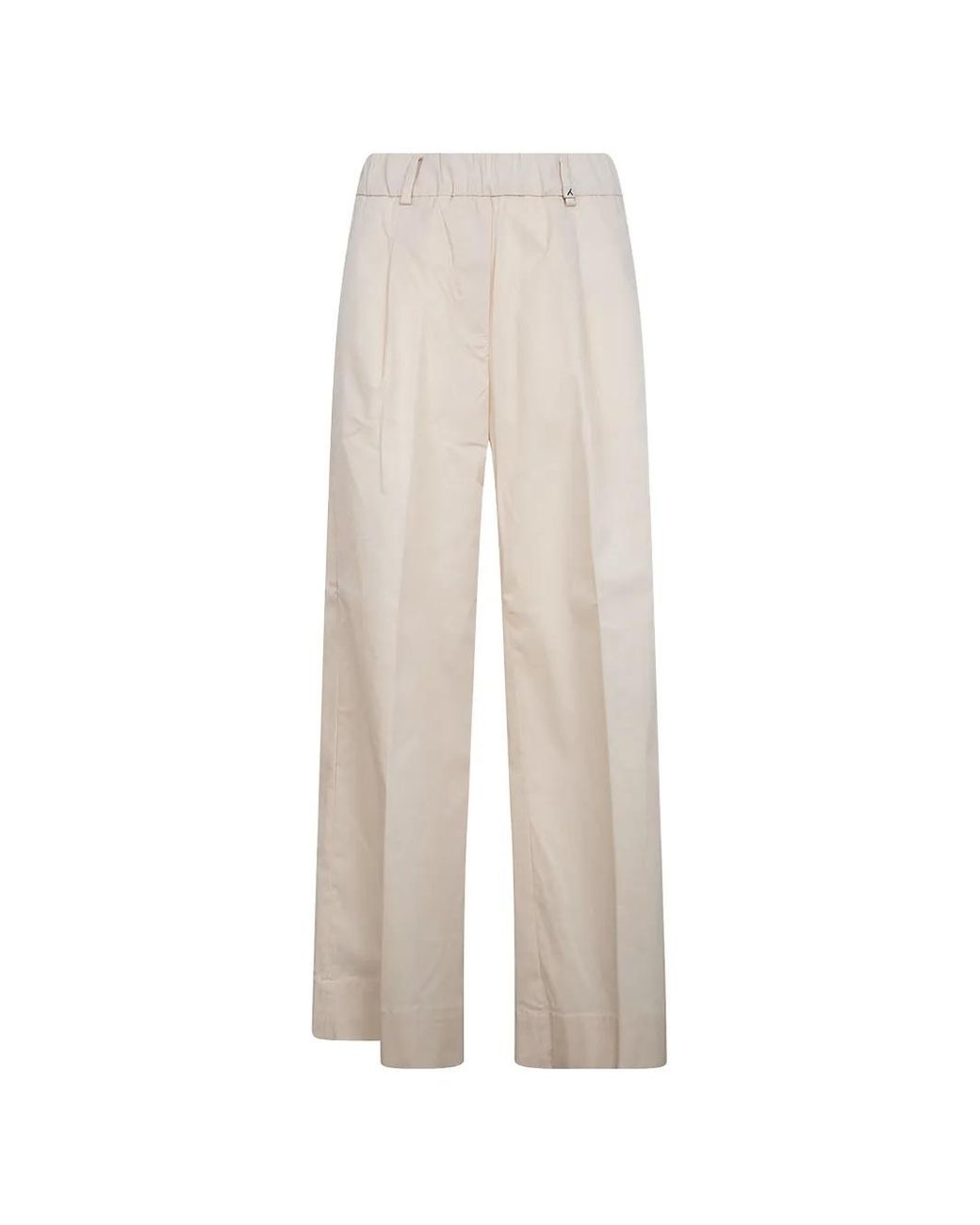 Myths White Elasticated Wide-Leg Trousers