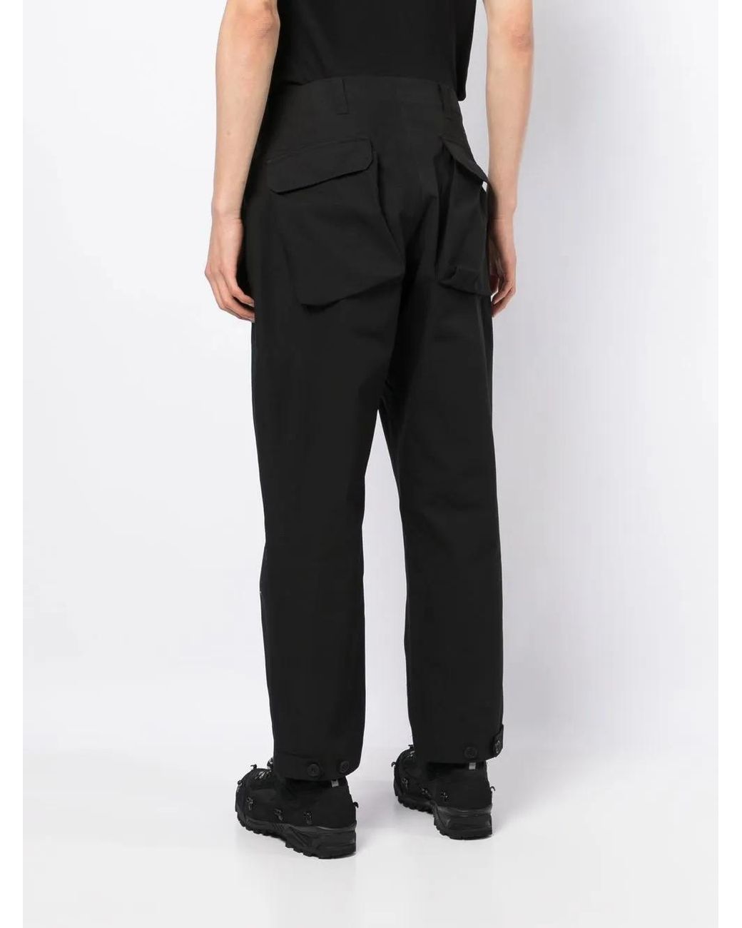 The Power for the People Black Flap-Pocket Straight-Leg Trousers for men