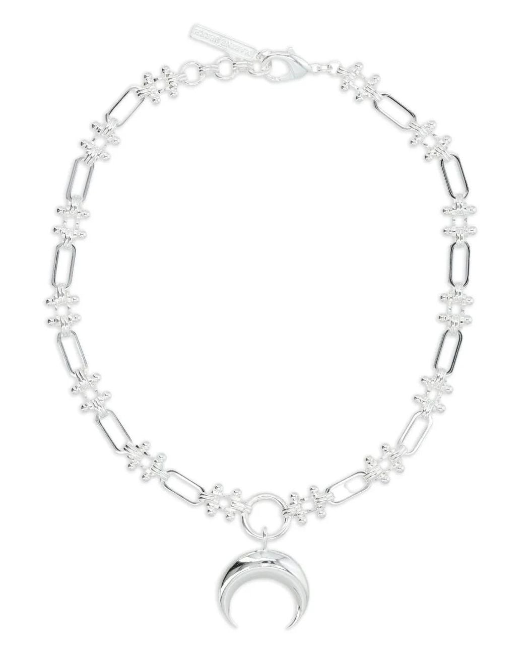 MARINE SERRE White Crescent Moon Necklace