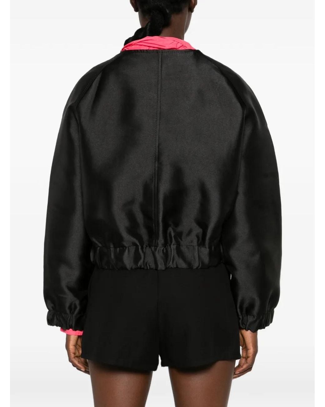 Susanne Bommer Black Elasticated-Hem Zip-Up Jacket