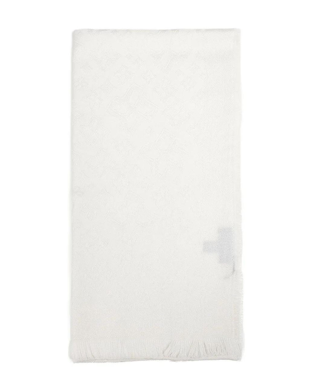 Sciarpa Jacquard Con Frange di Tagliatore in White da Uomo
