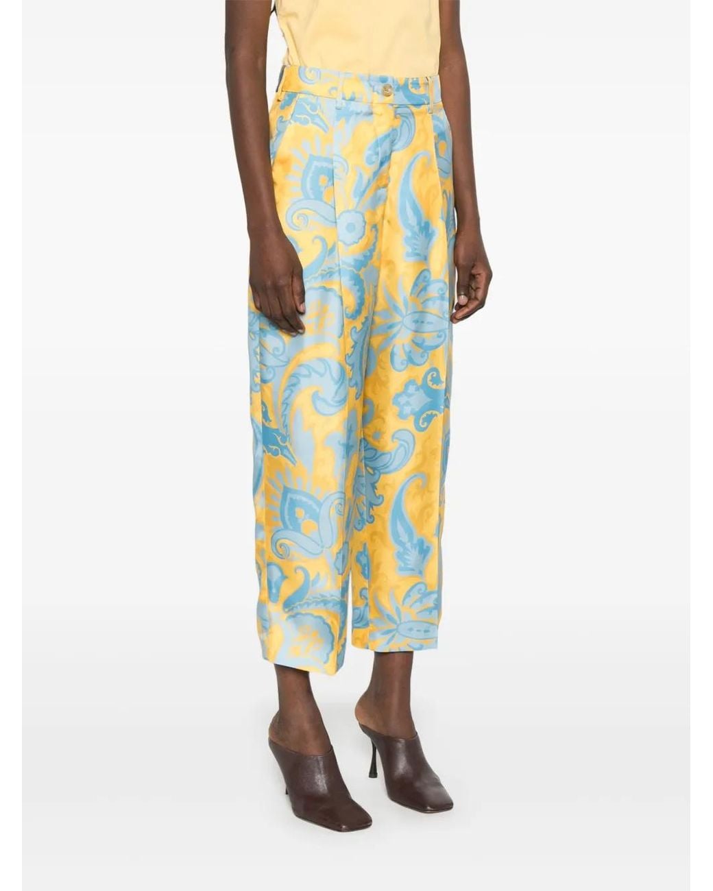 Etro Blue Silk Trousers