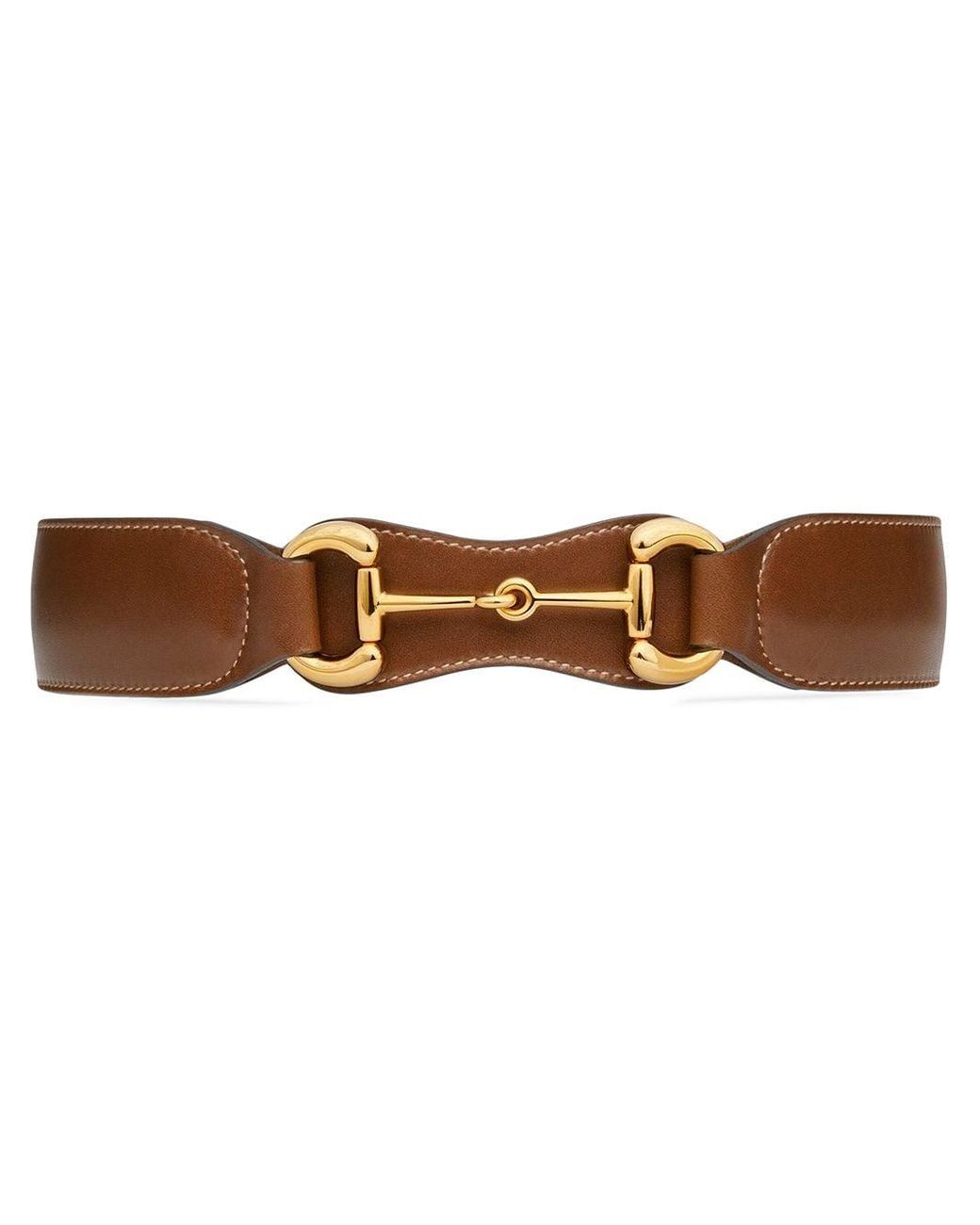 Gucci Half Horsebit Leather Belt, Brown Thin belt with half-Horsebit buckle in brown leather | GUCCI® US main image 4