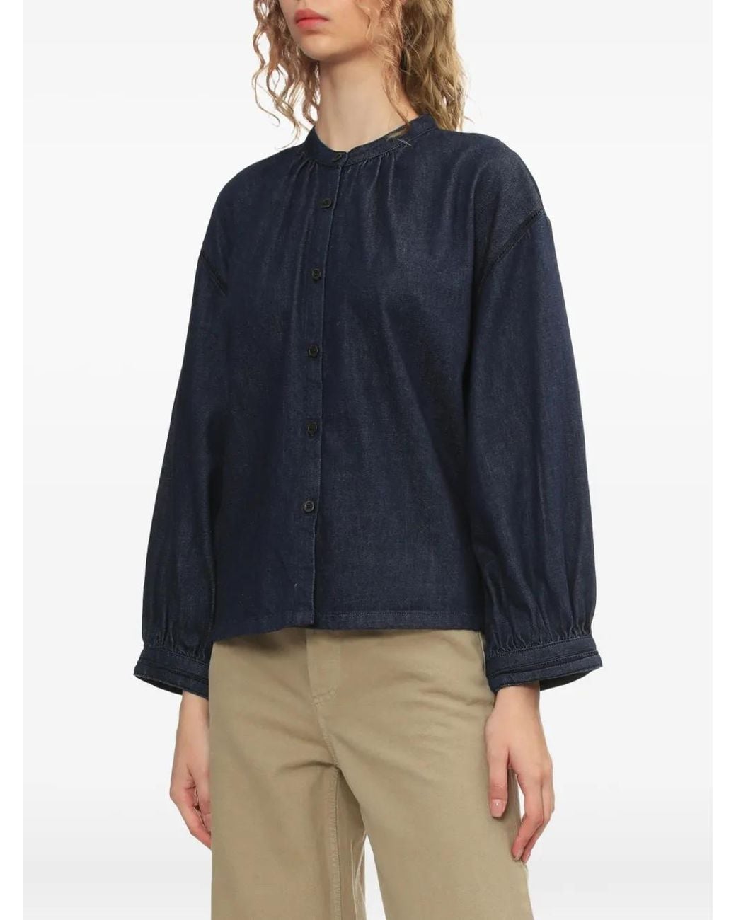 A.P.C. Blue Buttoned Top