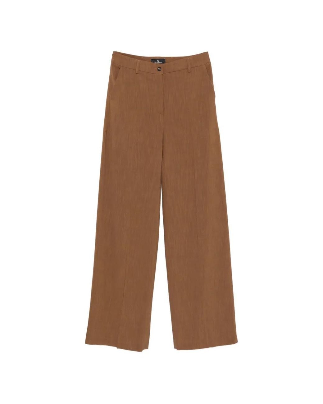 Etro Brown Front-Seam Trousers