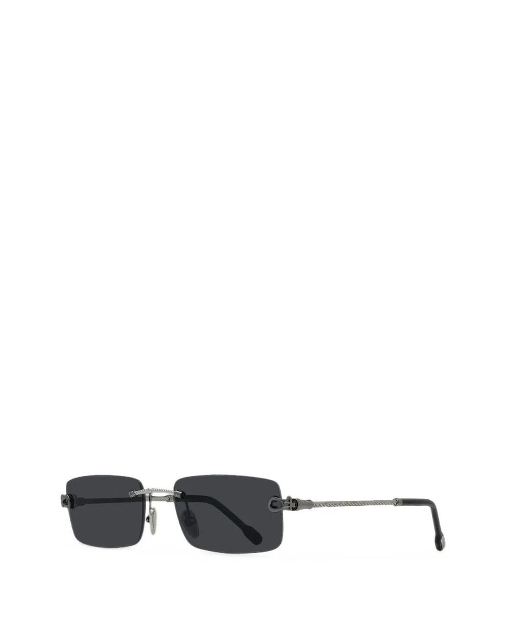 Fred White Rectangle-Frame Sunglasses