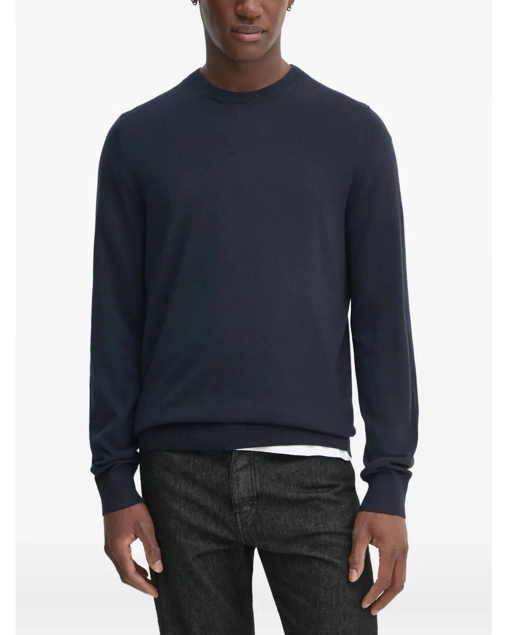 Filippa K Blue Round-Neck Wool Sweater for men