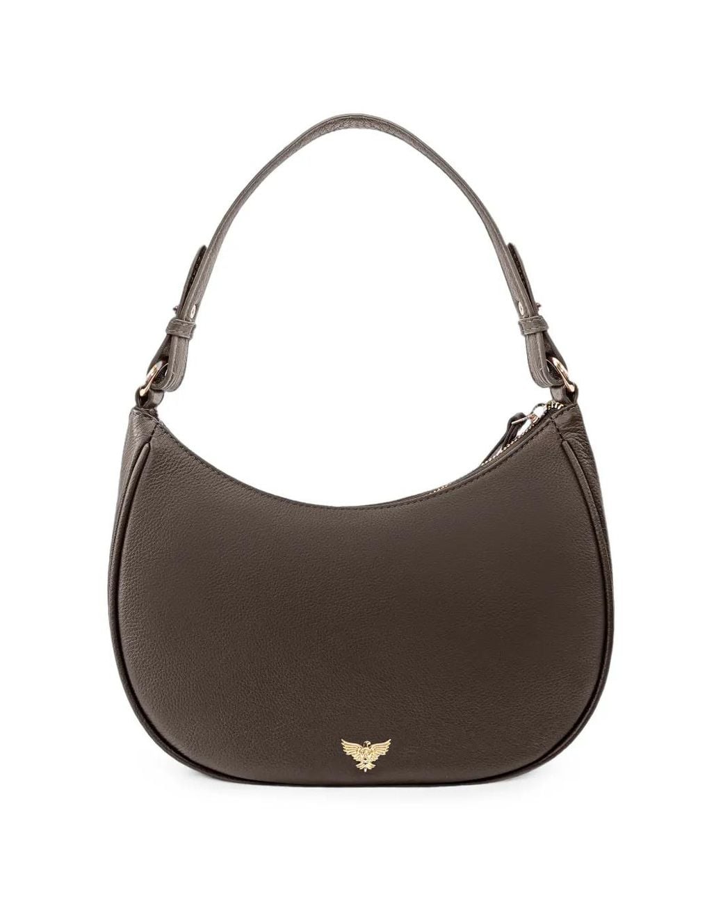 Apatchy London Brown Lucy Crescent Shoulder Bag