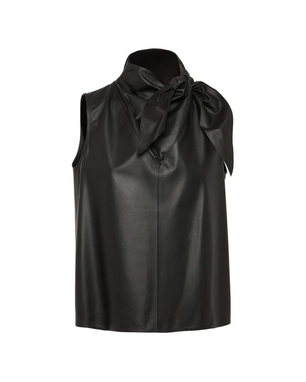Yves Salomon Black Draped Leather Top