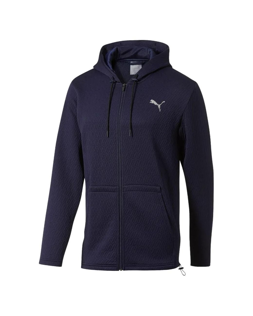 PUMA Blue Logo-Detail Long-Sleeve Hoodie for men