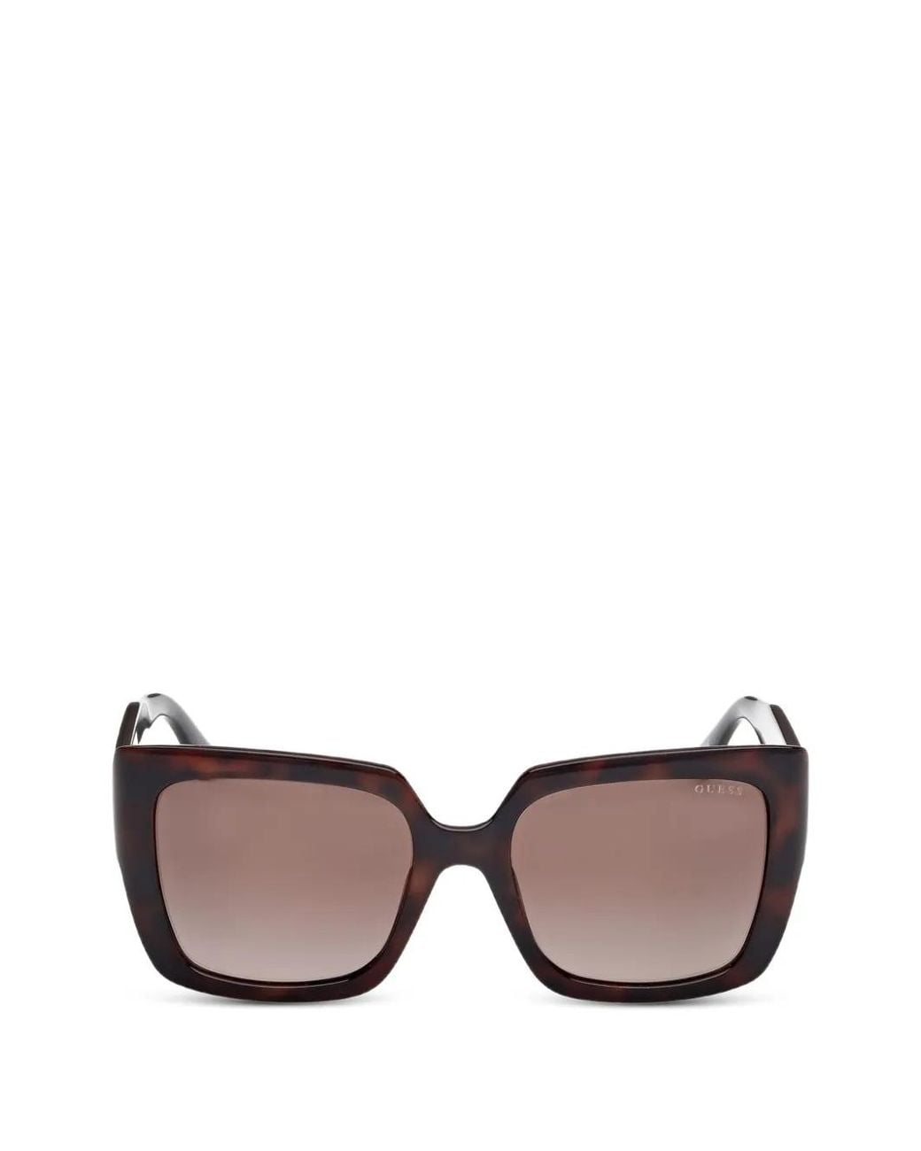 GUESS EYEWEAR Brown Tortoiseshell-Effect Square-Frame Sunglasses