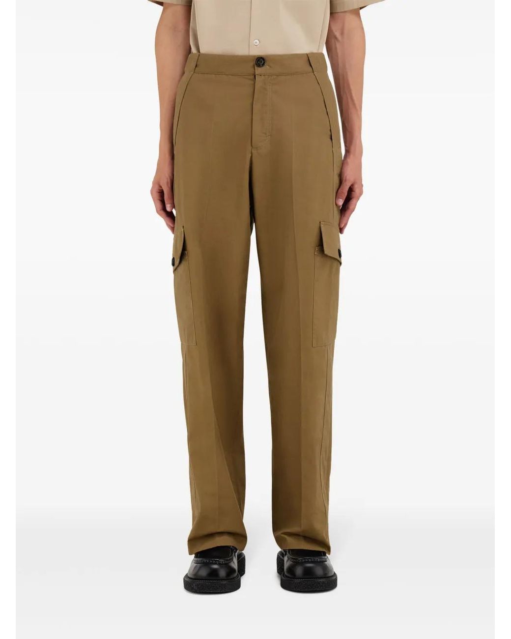 Ferragamo Natural Canvas Cargo Pants for men