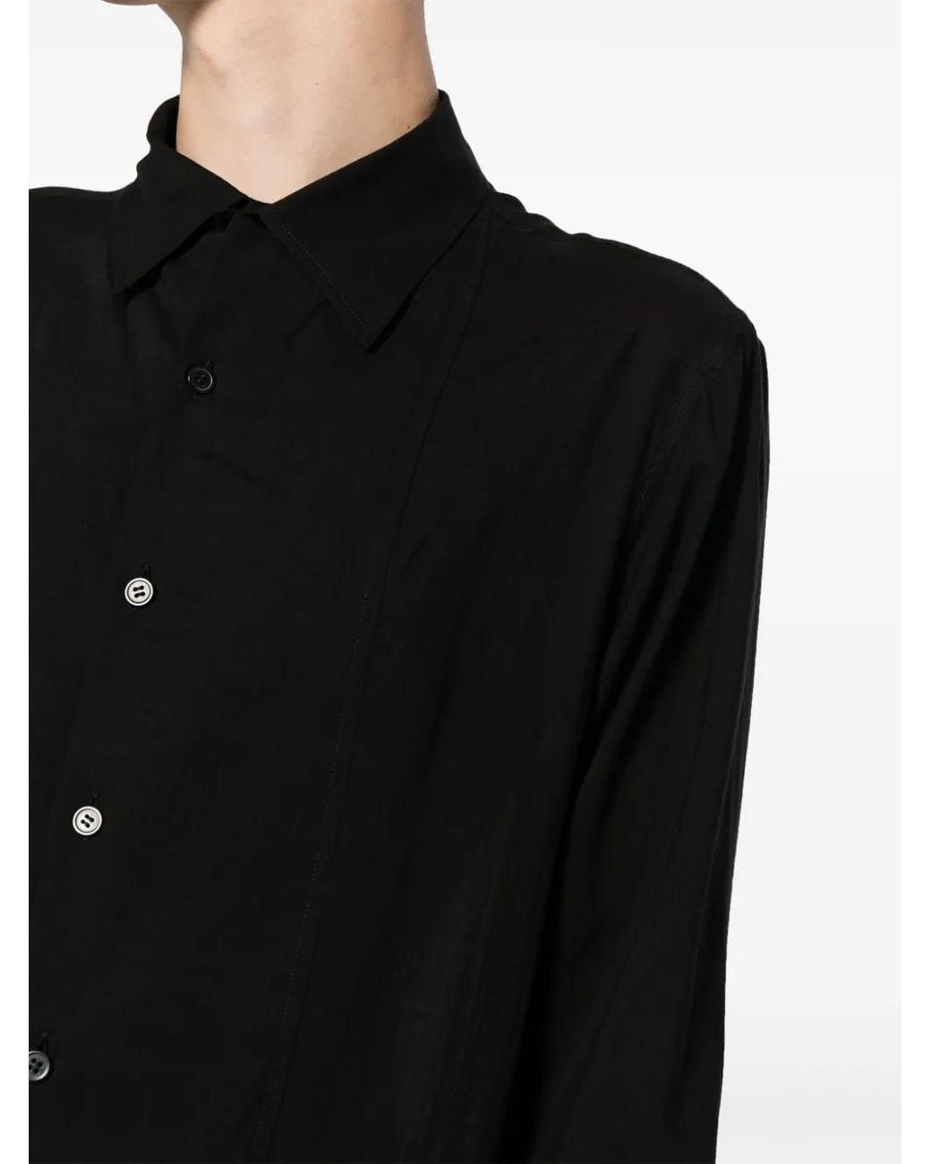 Yohji Yamamoto Black Double Front Placket Shirt for men