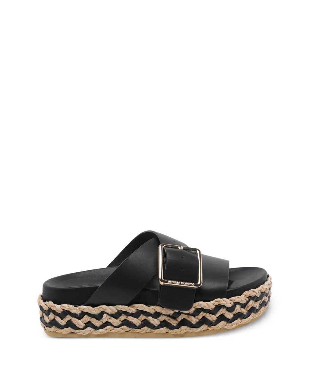 Paloma Barceló Black Buckle-Detail Platform Sandals
