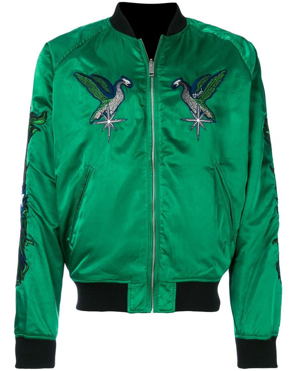 diesel green bomber jacket