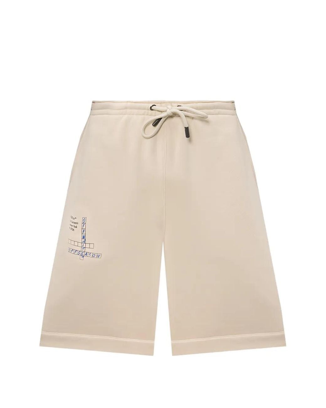 Off-White c/o Virgil Abloh White Logo-Print Drawstring Shorts for men