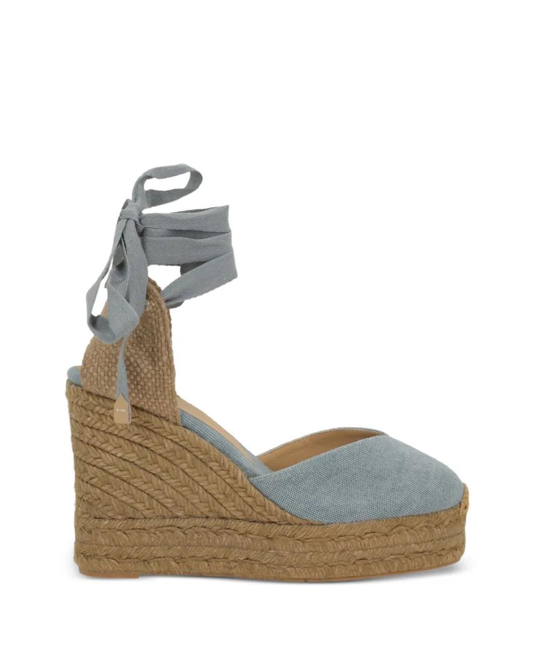 Castaner Metallic Chiara Tie-Strap Wedge Sandals