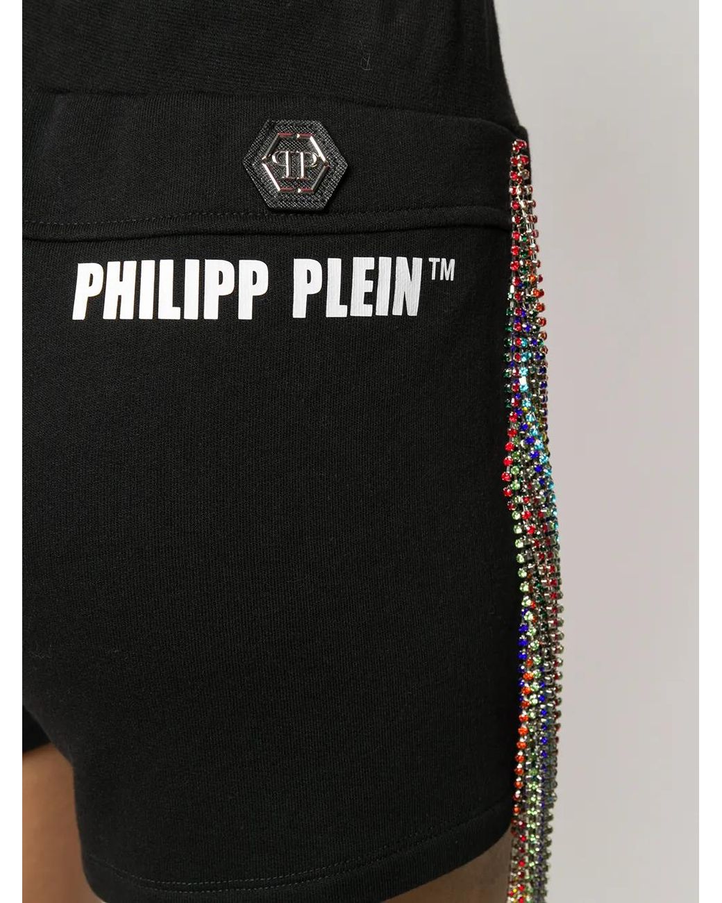 Philipp Plein Black Logo Drawstring Shorts