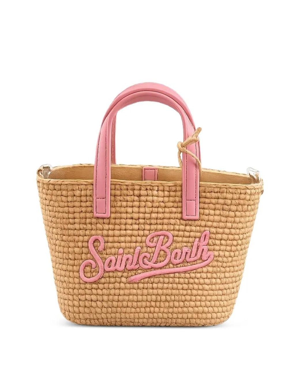 Mc2 Saint Barth Pink Mini Sac Cabas À Broderies