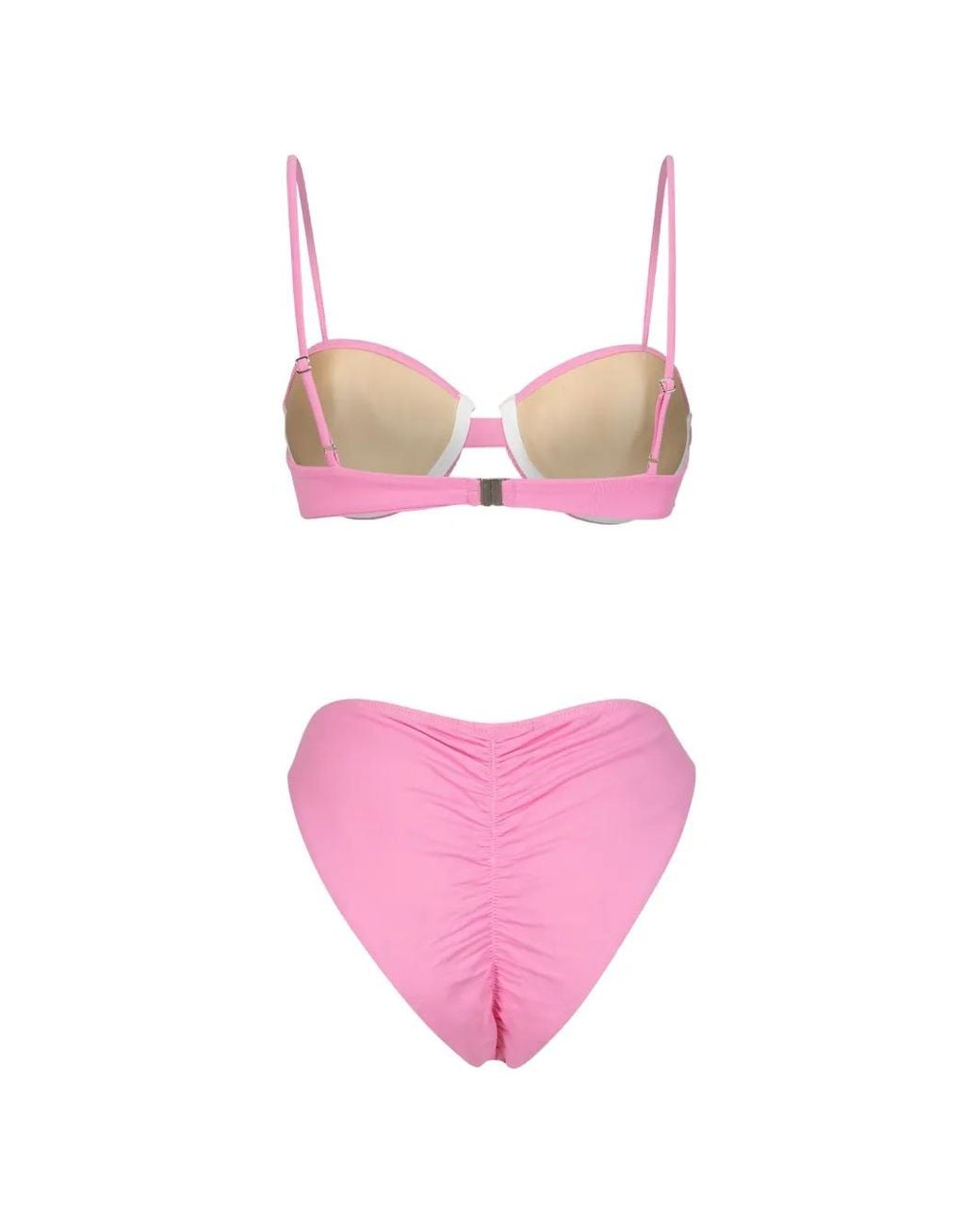 Paramidonna Pink Daisy Ruched Bikini