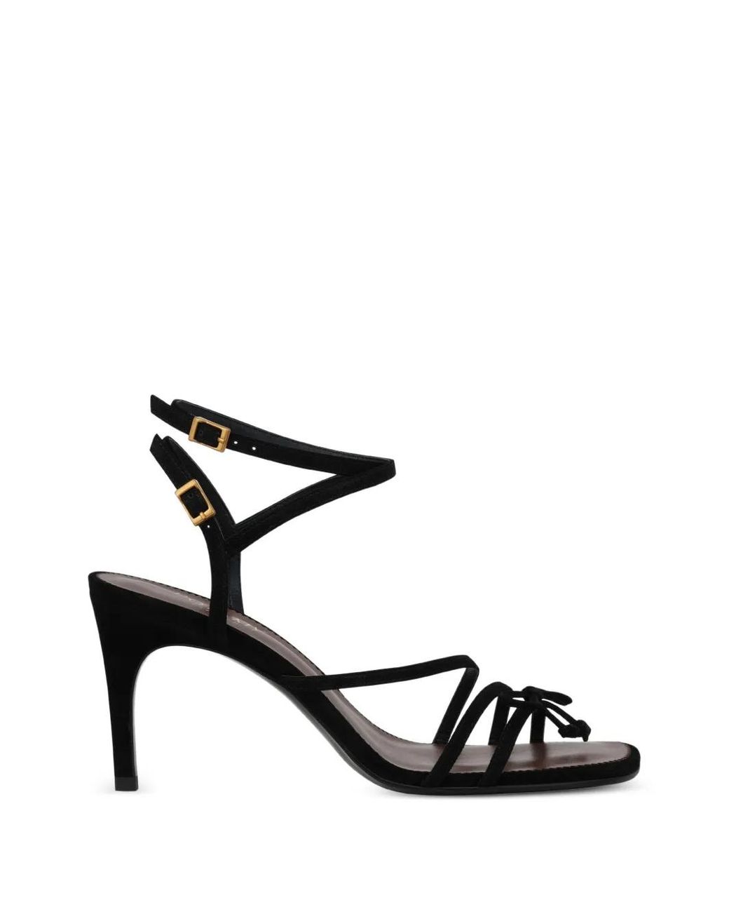 POTAMY White Bow-Detail Suede Sandals