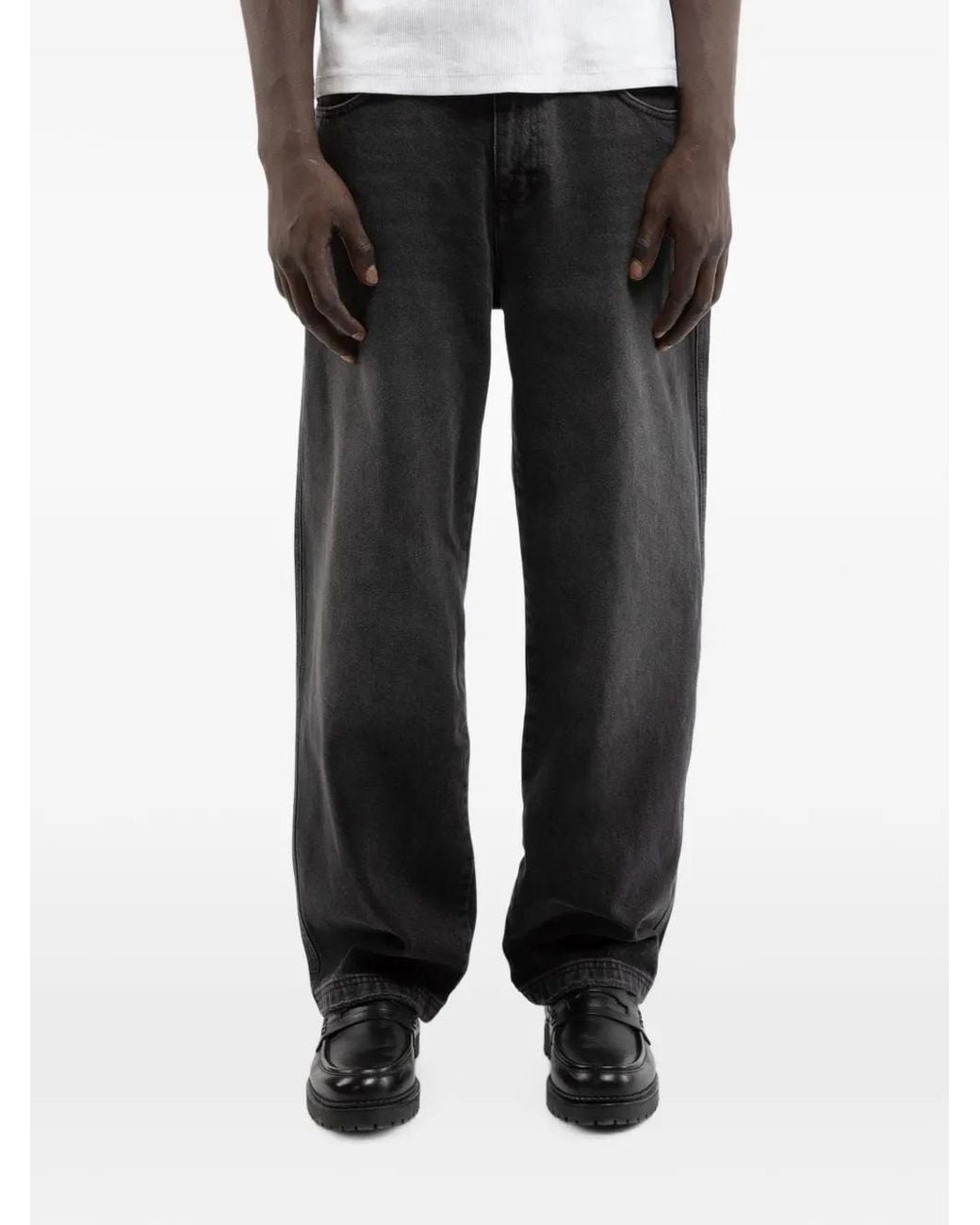 RETERNITY Black Essential Straight-Fit Jeans for men