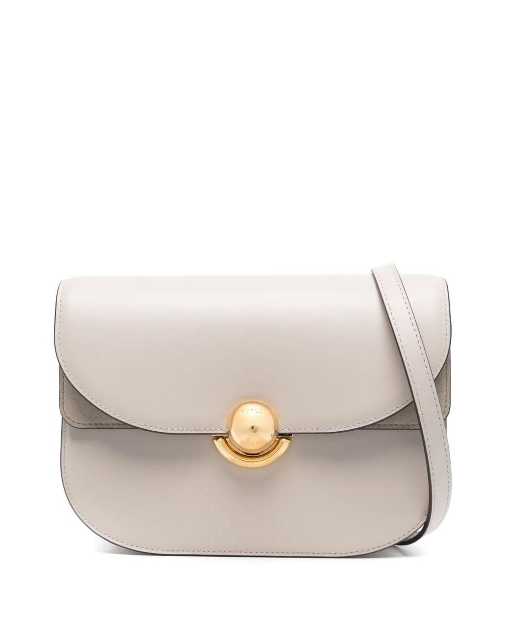 Furla White Logo-Engraved Cross Body Bag
