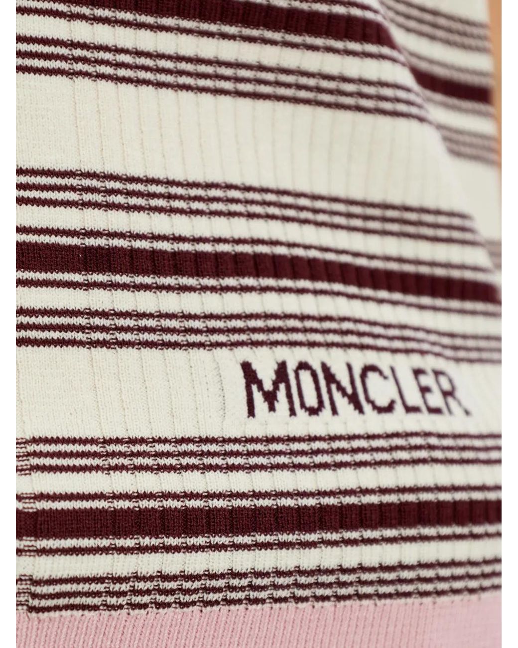 Moncler White Striped Knitted T-Shirt