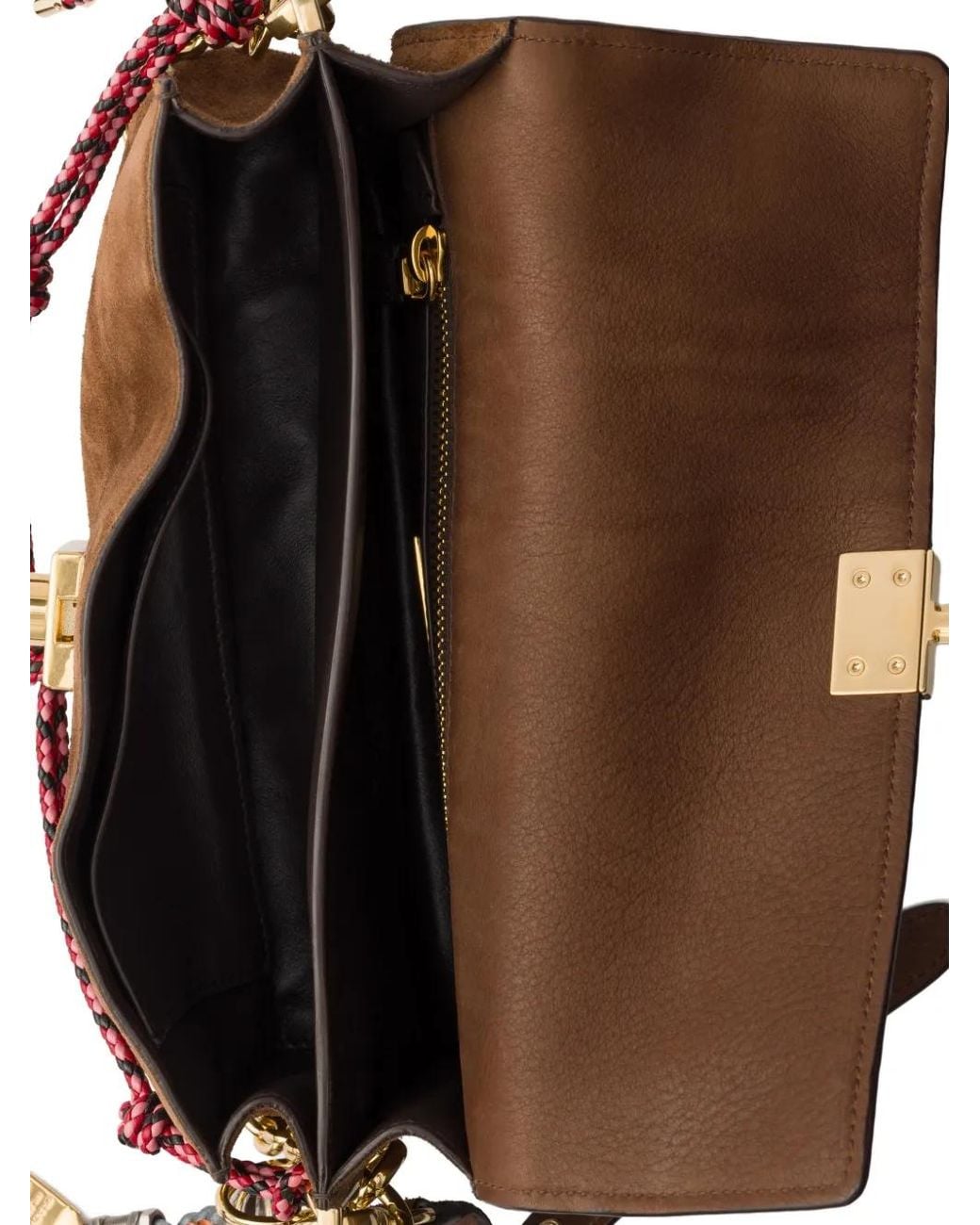 Prada Brown Tassel-Detail Suede Shoulder Bag