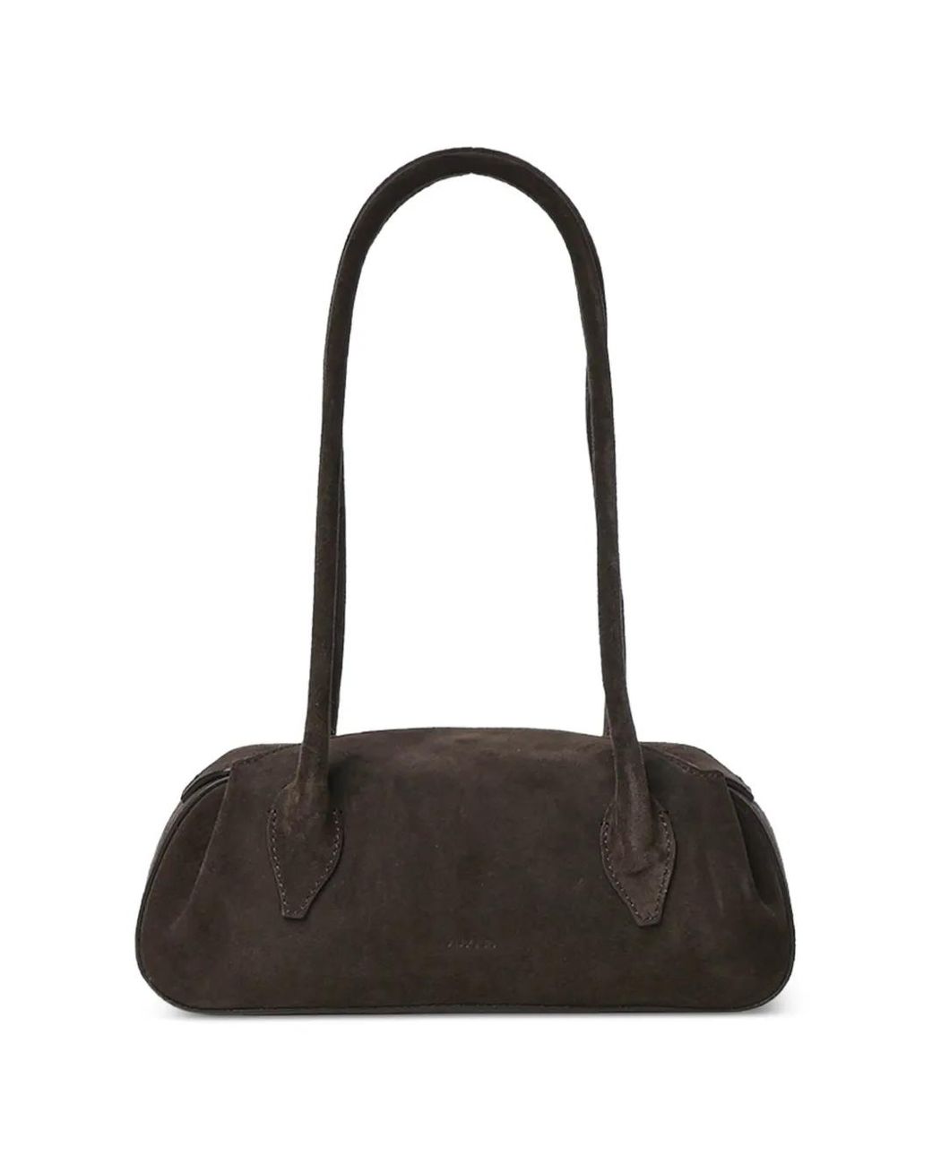 Yuzefi Black Mini Sac Porté Épaule Oyster En Daim