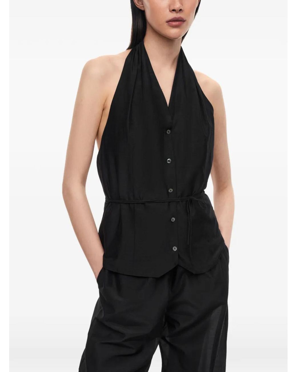 12 STOREEZ Black Trevi Halterneck Top