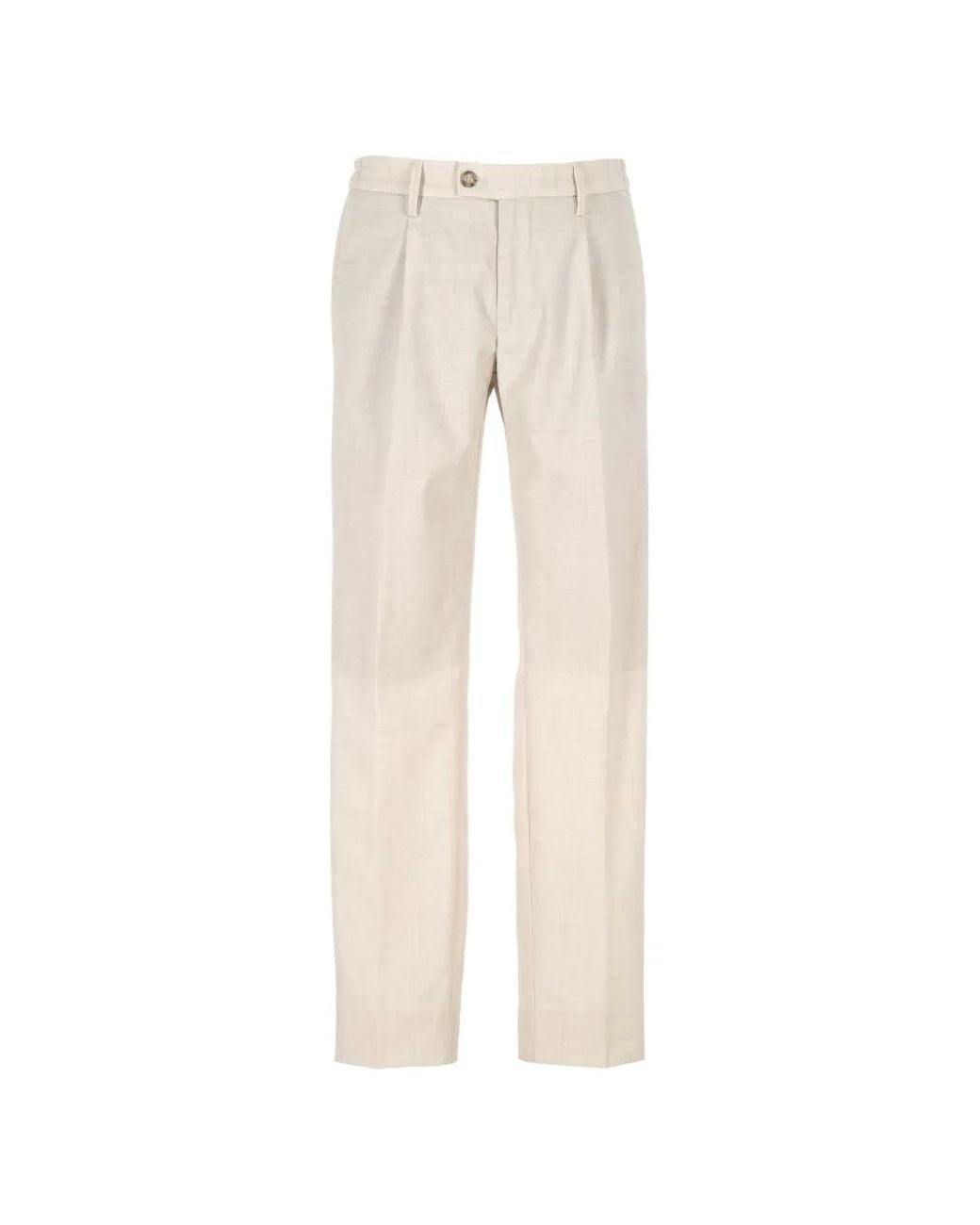 Re-hash Natural Pleated Straight-Leg Trousers for men