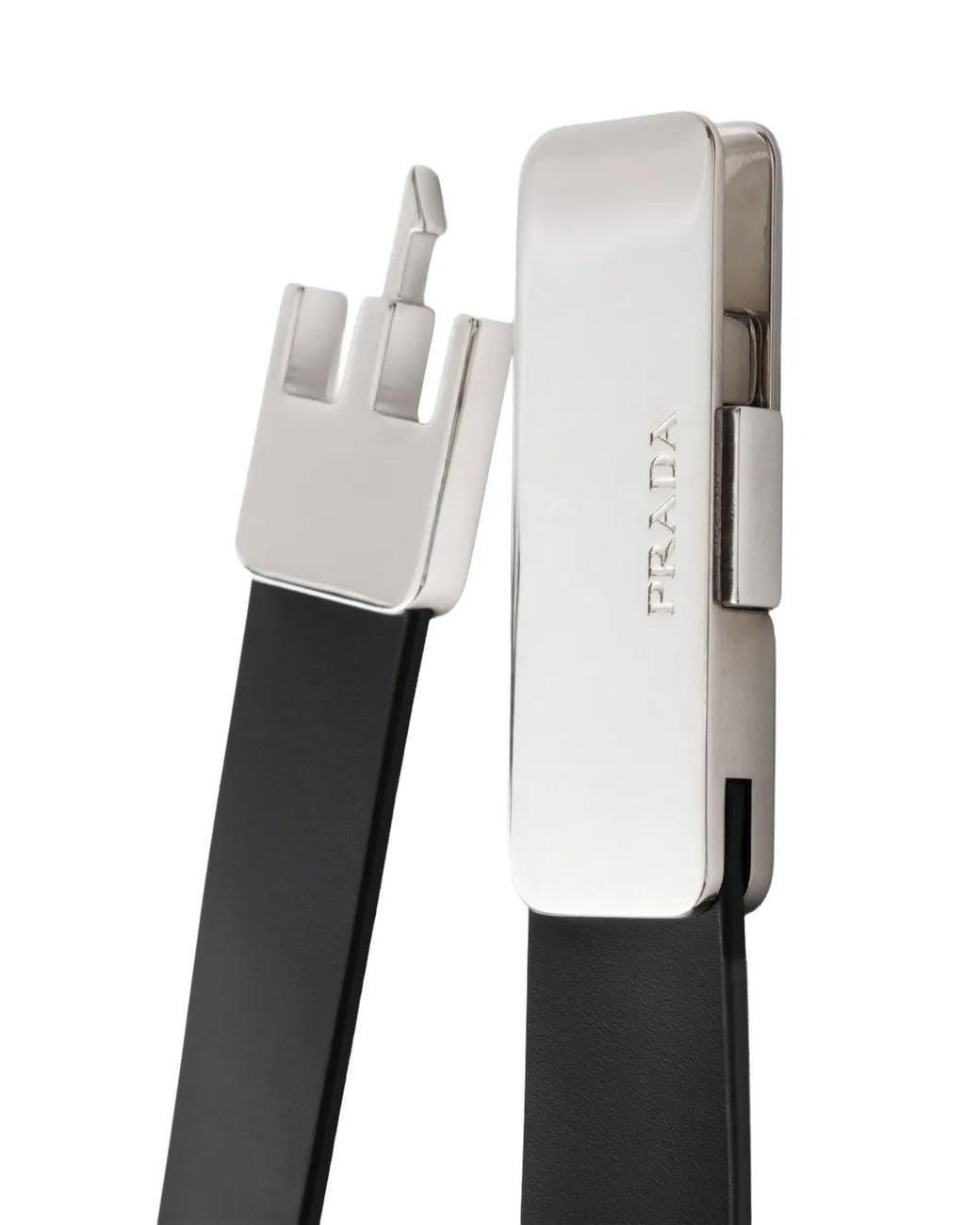 Prada White Leather Belt