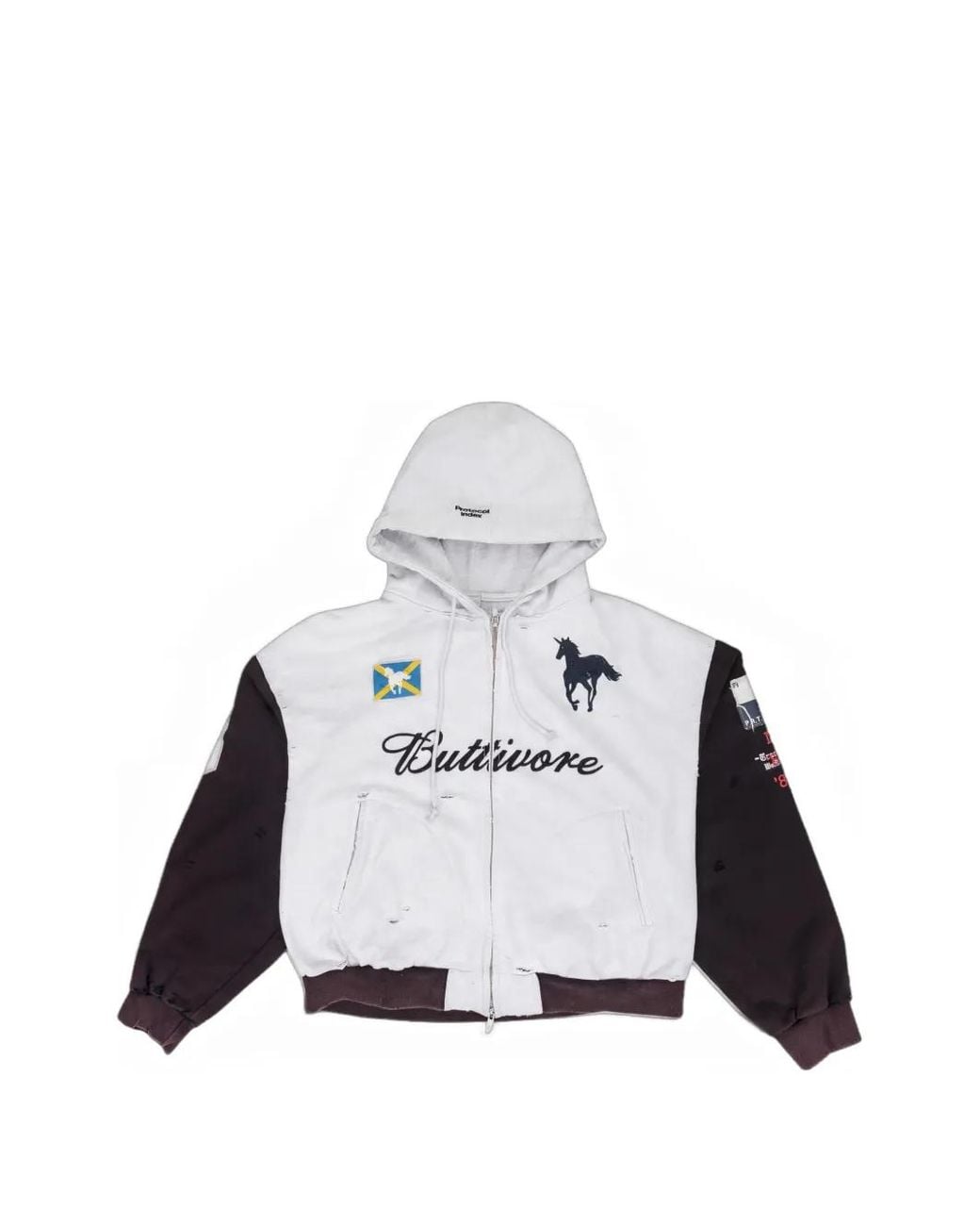 Protocol Index White Buttivore Graphic-Print Hoodie for men