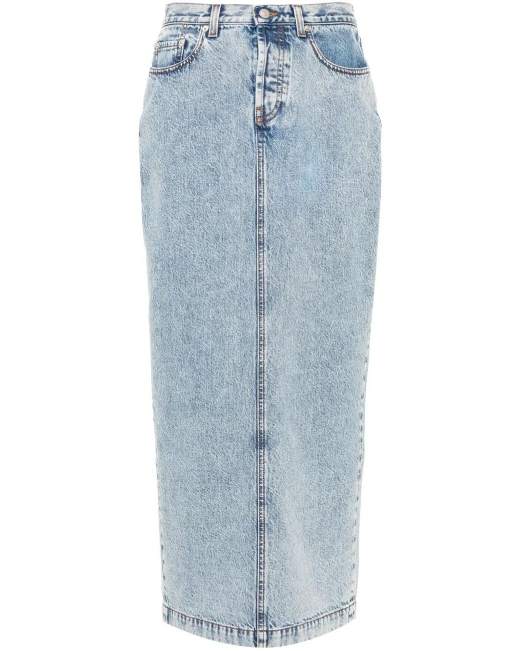 Fabiana Filippi Blue Cotton Maxi Skirt