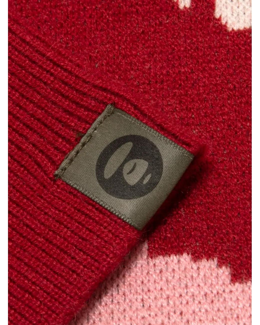Aape By A Bathing Ape Red Moonface Camo-Pattern Sweater for men