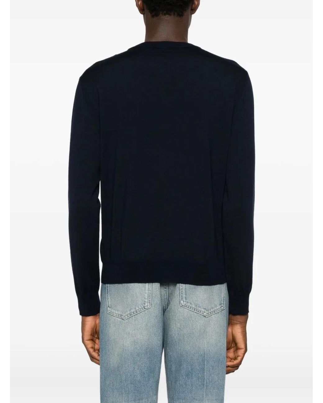 Valentino Garavani Blue Vg-Embroidered Sweater for men