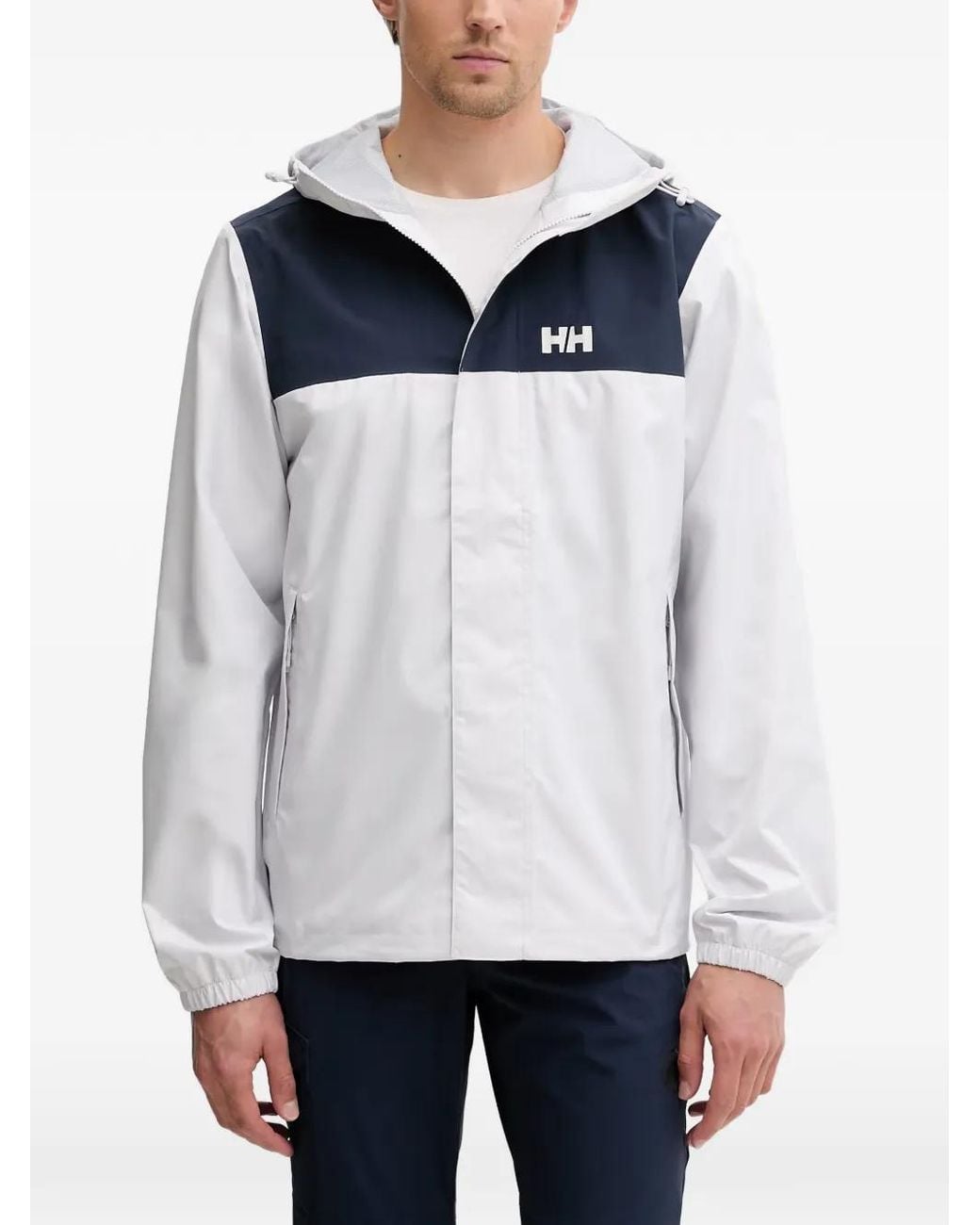 Helly Hansen White Colour-Block Logo-Print Jacket for men
