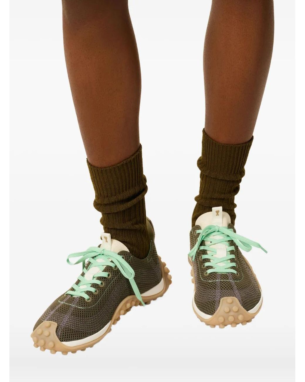 AMI Green Mirage Mesh Sneakers