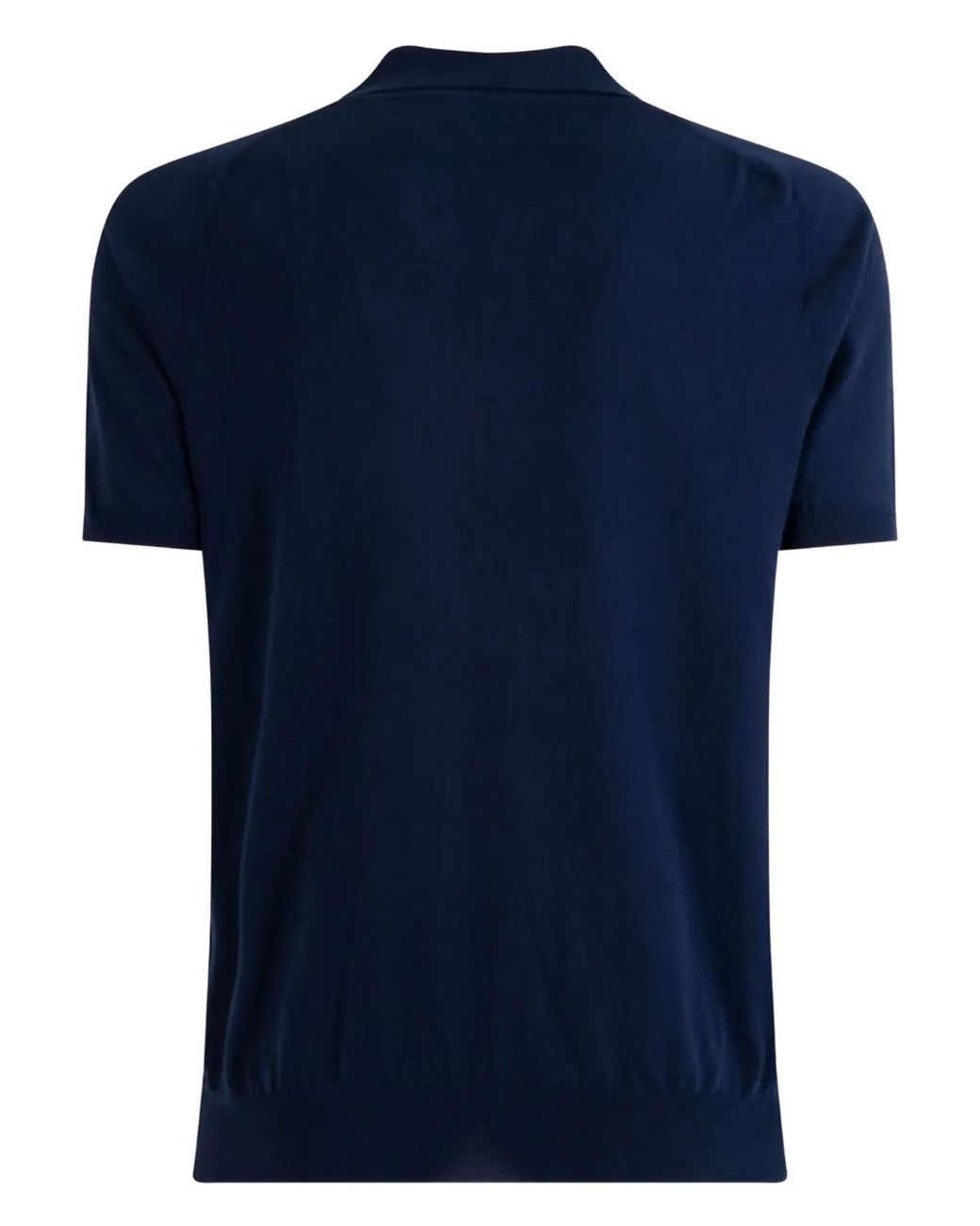 Roberto Collina Blue Diamond-Pattern Polo Shirt for men