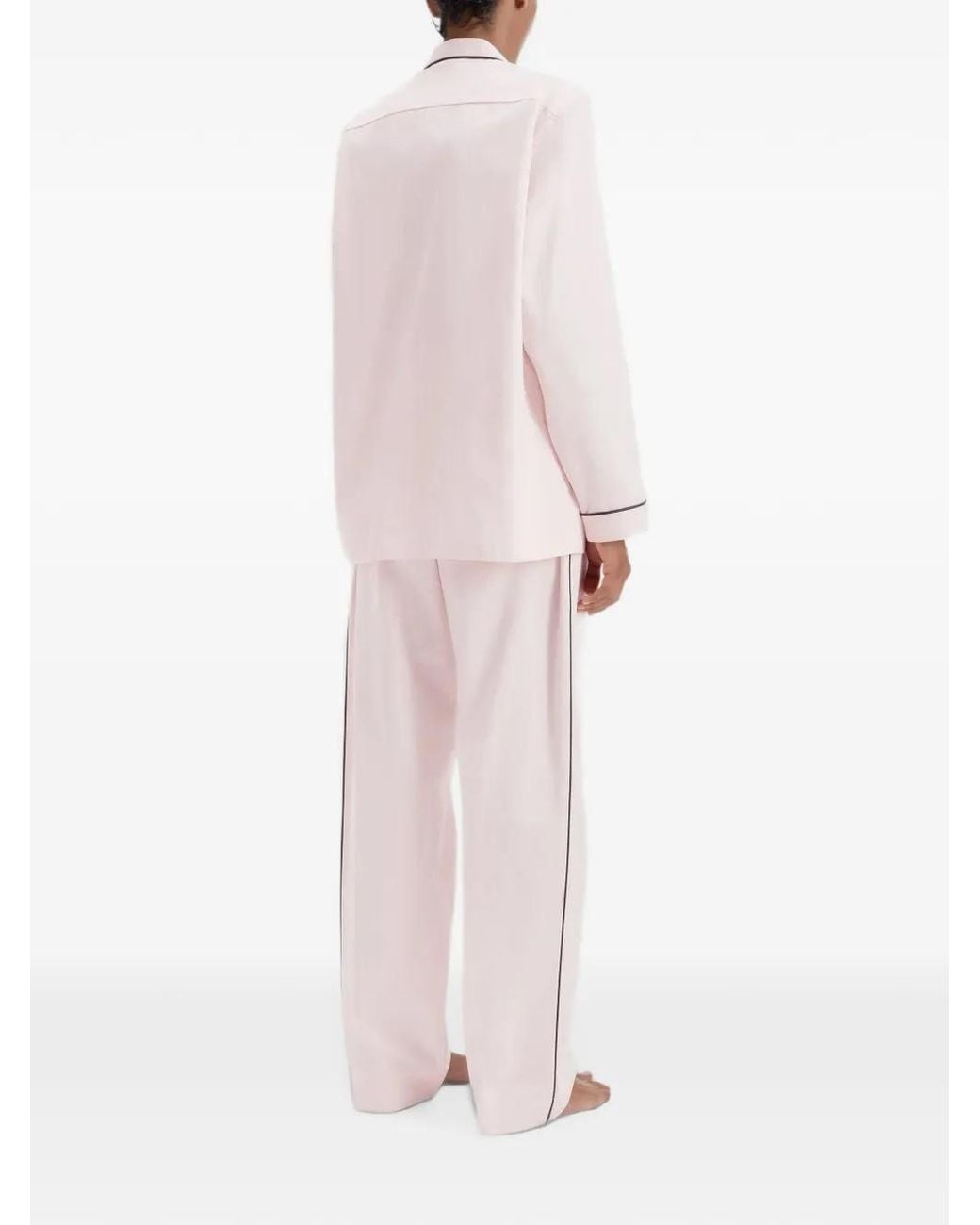 Tekla Pink Drawstring Cotton Pajama Bottoms