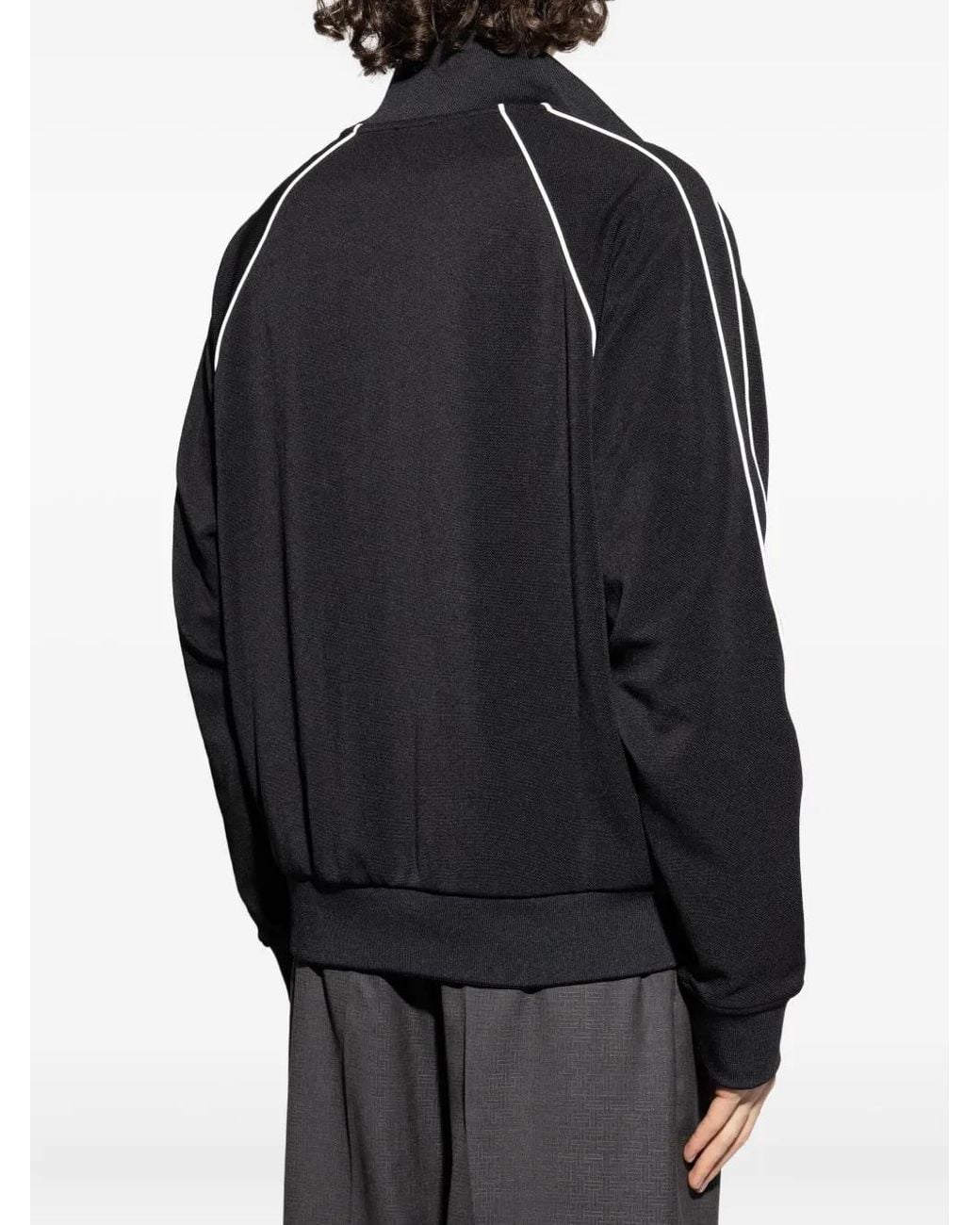 KENZO Black Panelled Zip-Up Track Jacket for men