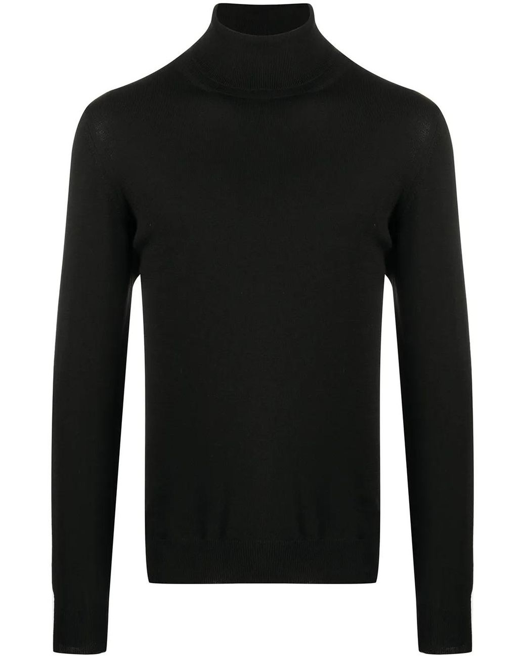 Fileria Black Ribbed Roll-Neck Jumper for men