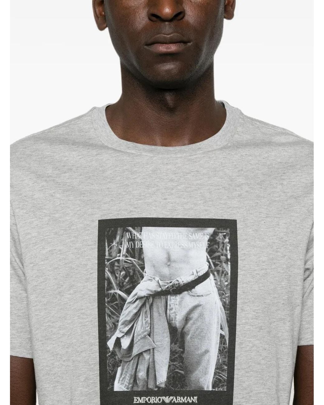 Emporio Armani Gray Regular Fit T-Shirt for men